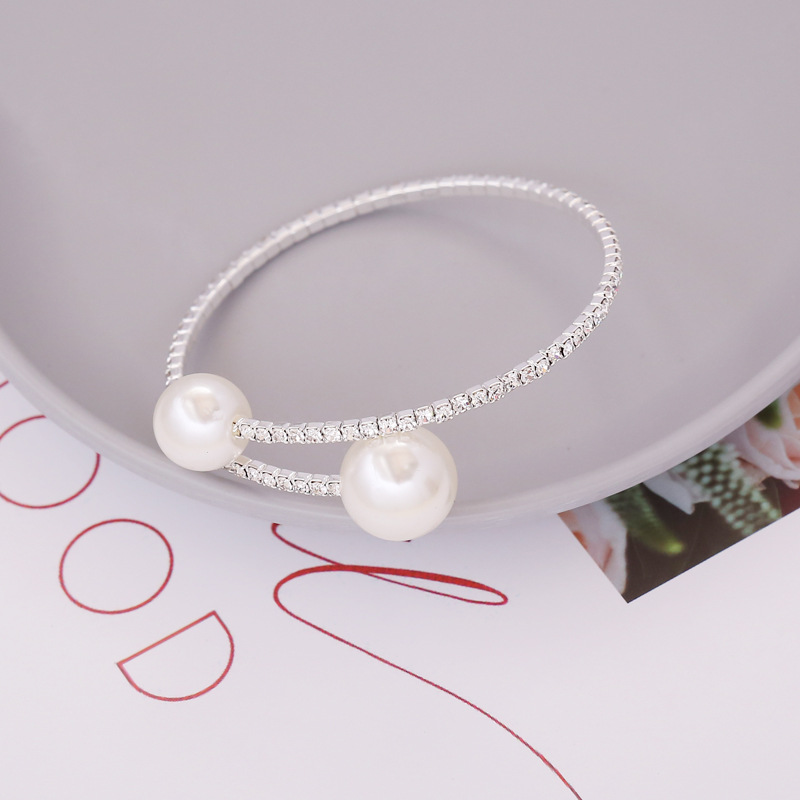 New Pearl Rhinestone Elastic Bracelet Female Personality Fashion Bracelet