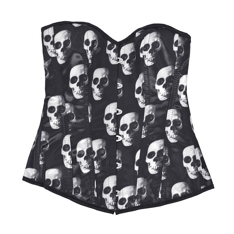 Title 5, Skull strapless court corset dames top, een sti...