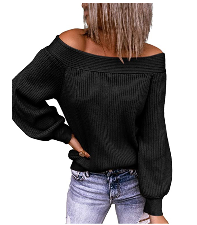 Title 7, Womens Off-The-Shoulder Plus Size Loose Knit S...