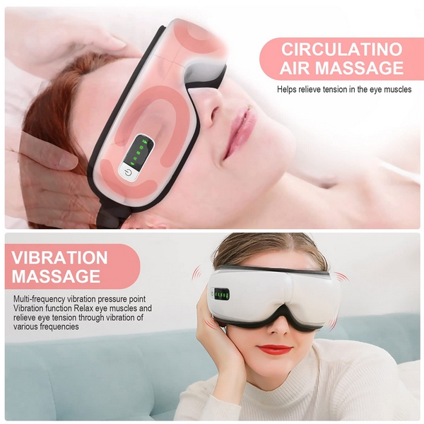 Heat Eye Massager with Music, Rechargeable. Health and wellness for your eyes. Spending hours working on the laptop or phone can cause fatigue for your eyes and mind. Fortunately, there are things you can do to alleviate headaches and provide relaxation. 