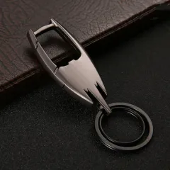 Car Key Ring Metal Stainless Steel Key Chain - Black - View 1