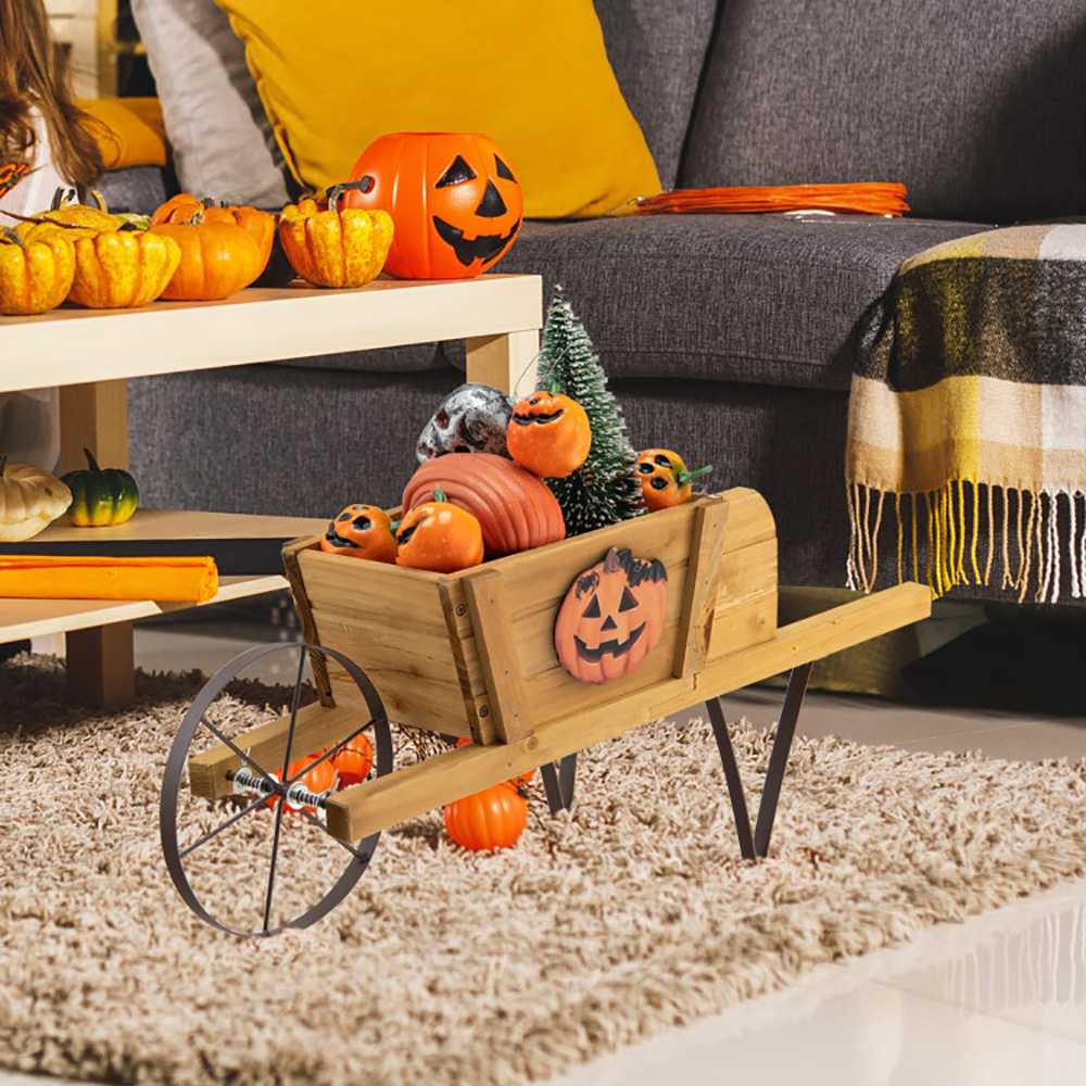 Wooden Wagon Planter with Accessories, picture 2 of 3