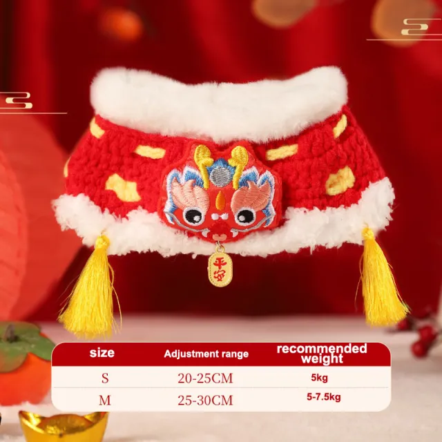 Cat Clothes New Year's Scarf Collar Autumn And Winter Kitten New Year's Festive Puppy Accessories Pet Scarf Dog Scarf Peace And Joy - Shop at LoveMi