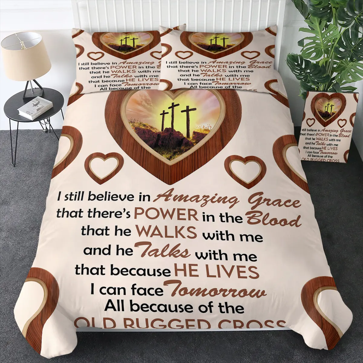 Religious Theme 3D Effects Bedding Set, Microfiber