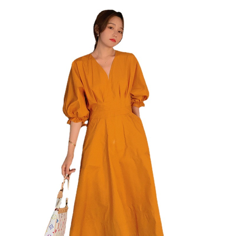 V-Neck A-Line Midi Dress, picture 3 of 5