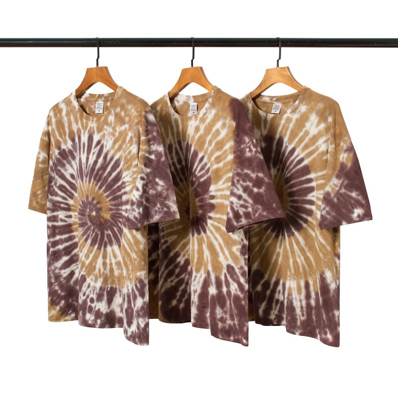 Psychedelic Contrast Color Tie-dye Loose Short Sleeves