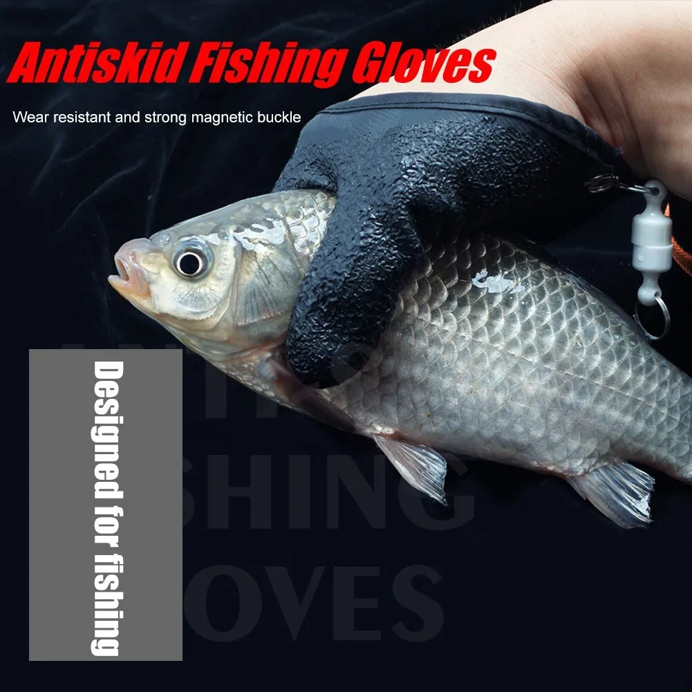 Fishing Gloves Anti-Slip Protect Hand From Puncture Scrapes Fisherman Professional Catch Fish Latex Hunting Gloves Left Right – image 3