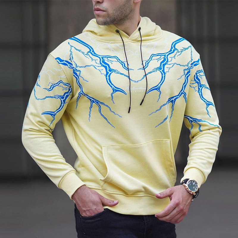 Hooded Fashion Printed Sweater Long-sleeved Casual Jacket Men