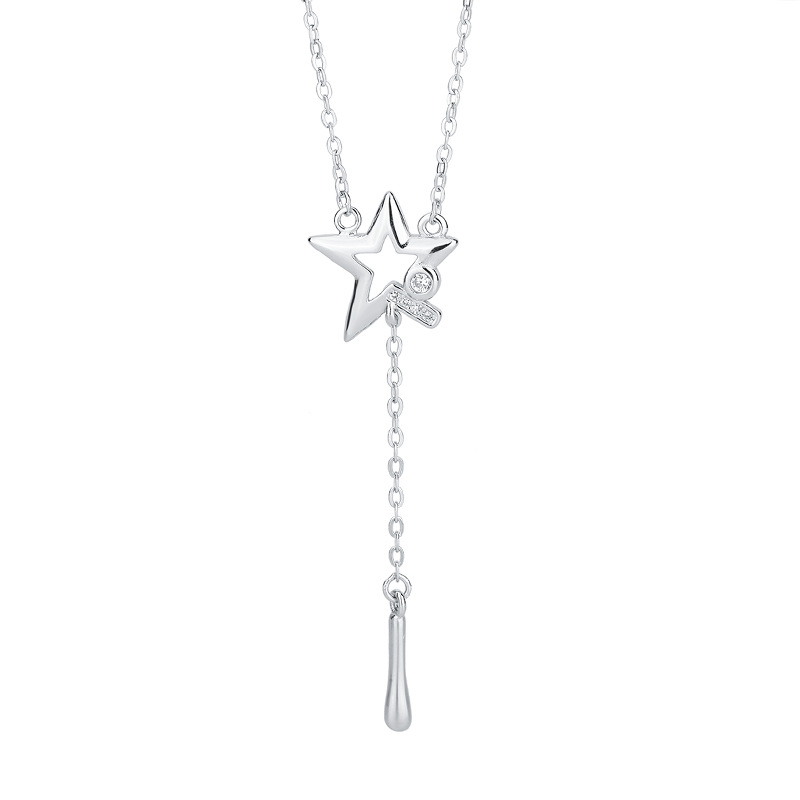 Fashion Five-pointed Star Pendant S925 Silver Clavicle Chain