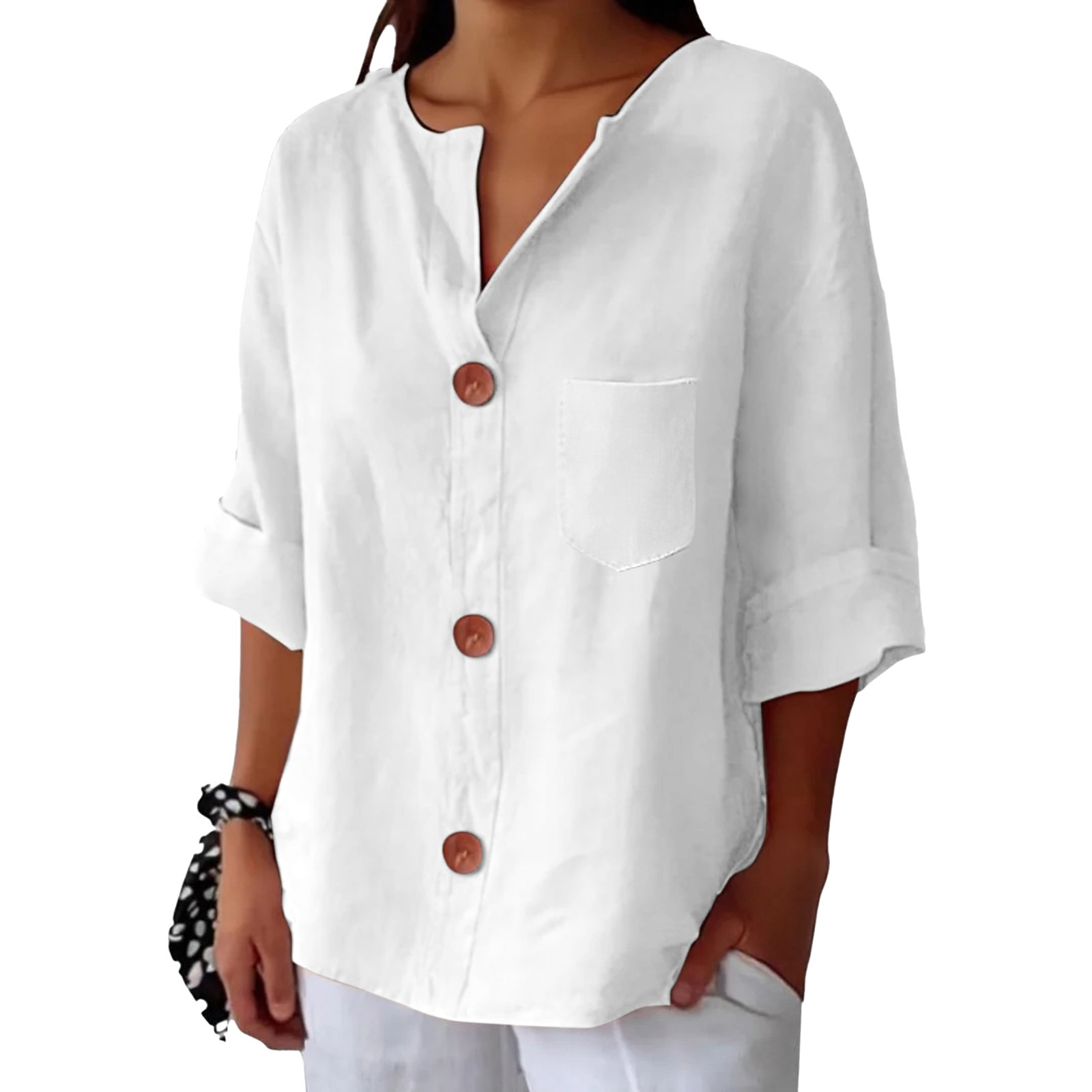 Women’s loose v neck t shirt