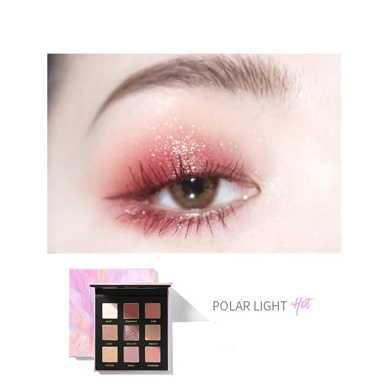 Long Lasting Matte Pearl Glitter 9 Color Eyeshadow Palette - E3021