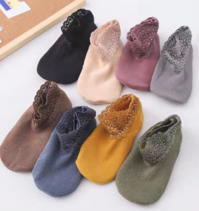 Warm And Thick Lace Confinement Sleeping Socks Nude Socks - Shop at LoveMi