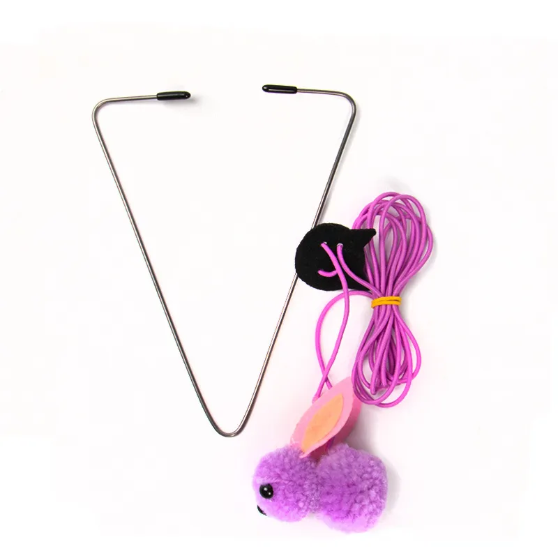 Cat Teaser Toy Hanging Door Pet - Purple Hook Rabbit