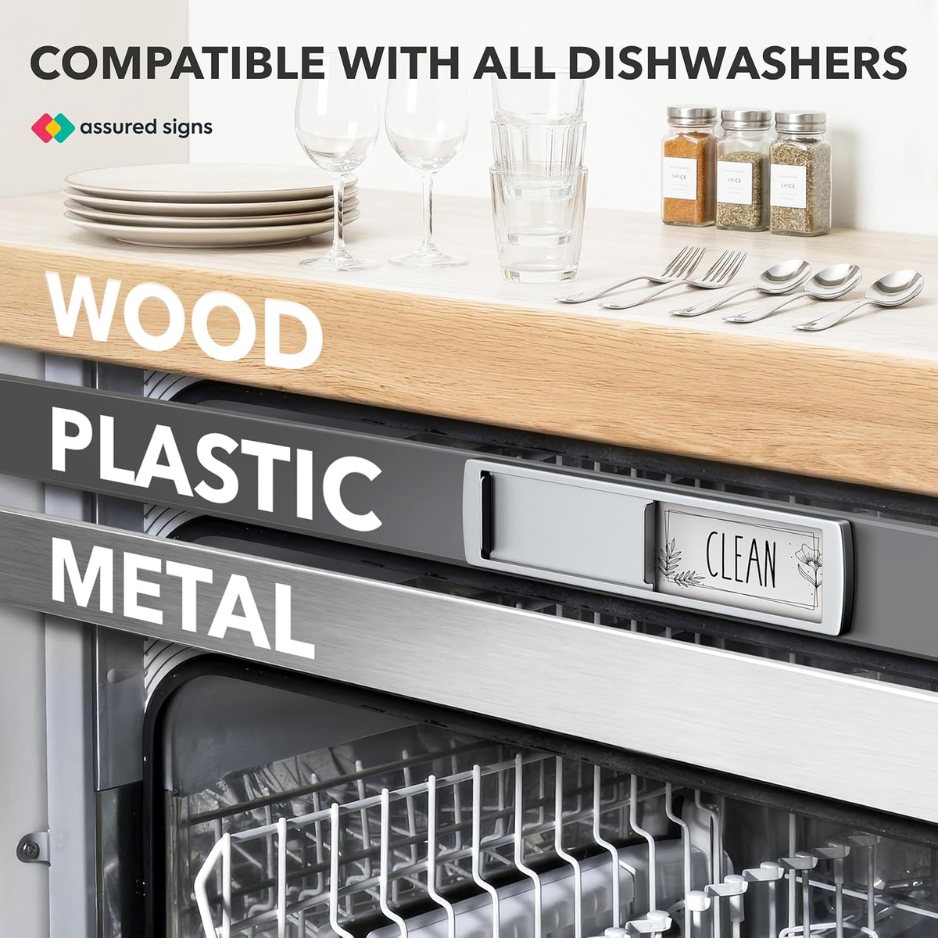 Premium Dishwasher Clean Dirty Magnet Sign - Smooth Sliding Indicator For Kitchen Organization — foto 2
