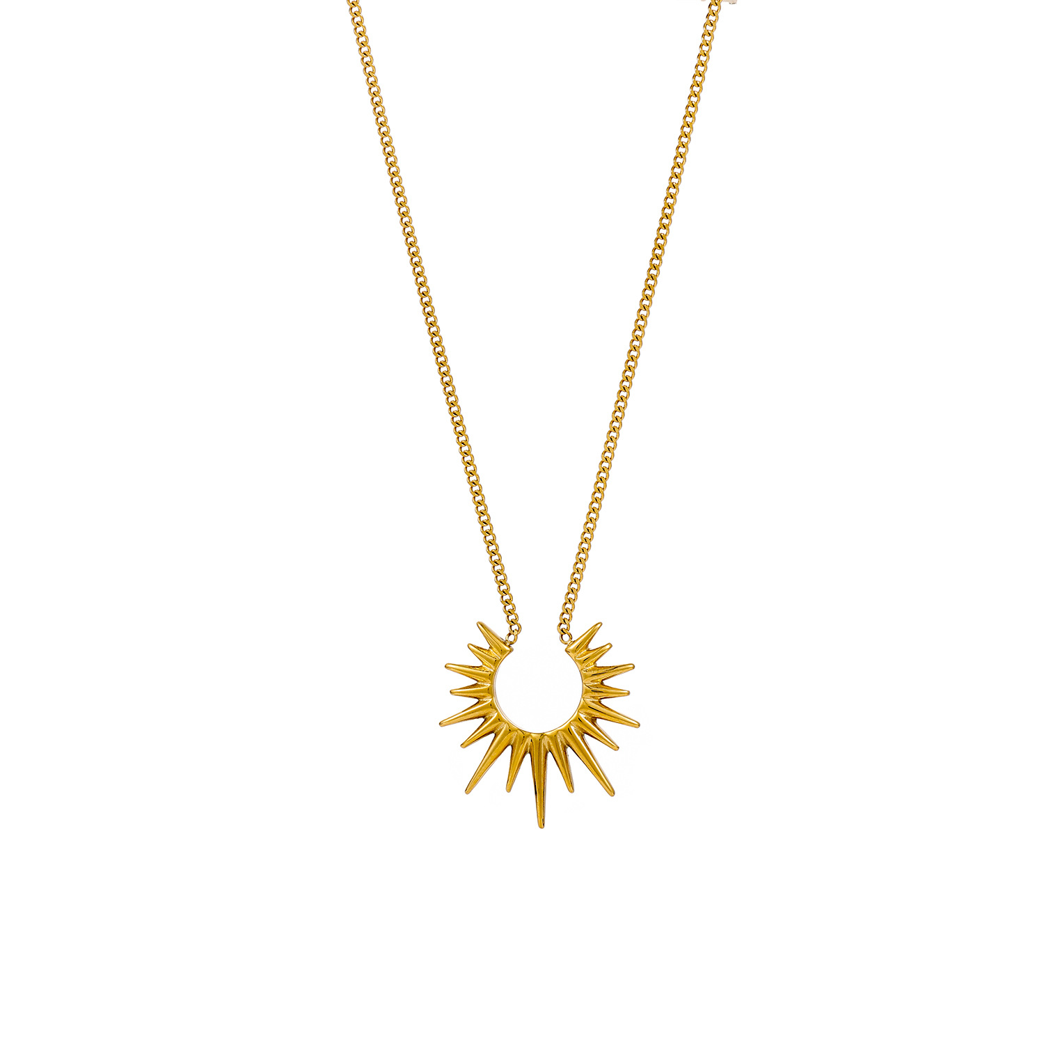Vintage Sunflower U-shaped Stainless Steel Necklace