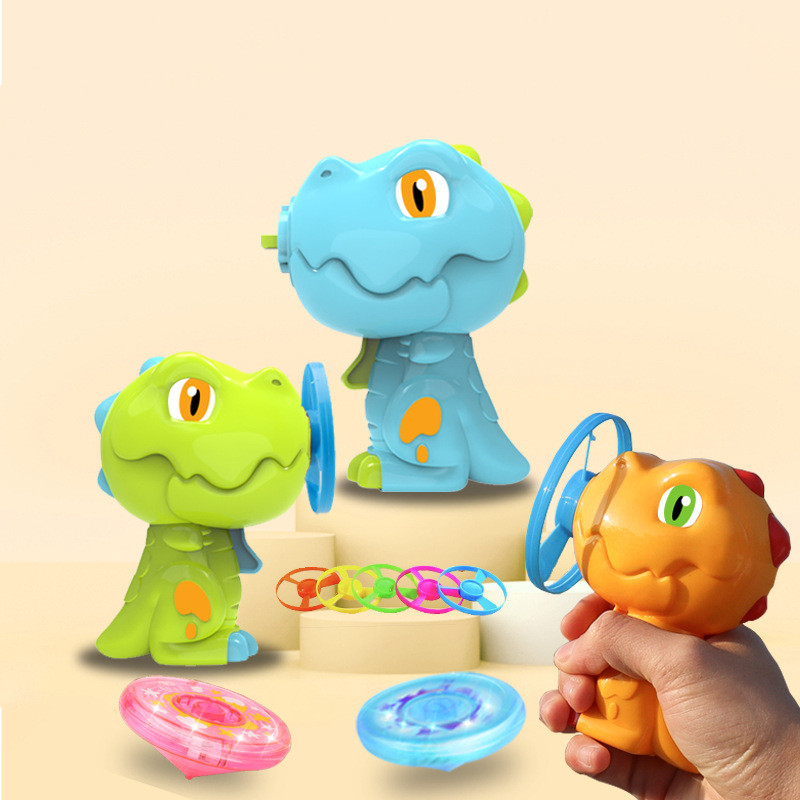 Dinosaur Bamboo Dragonfly Double Toy Spinning Flying Saucer Tuo