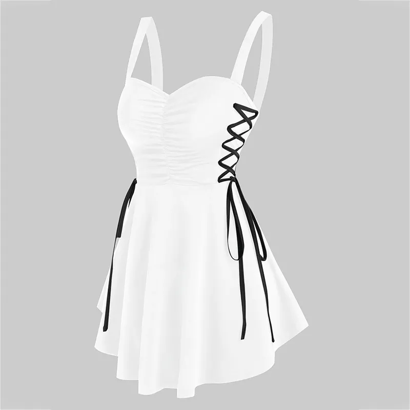 Women's European And American Suspender Dress - White