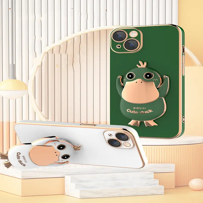 Three-dimensional Cute Duck Mobile Phone Shell Electroplating