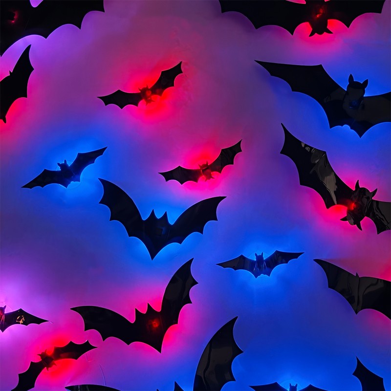 12-36pcs Bats Wall Decor Halloween Decorations 3D Realistic