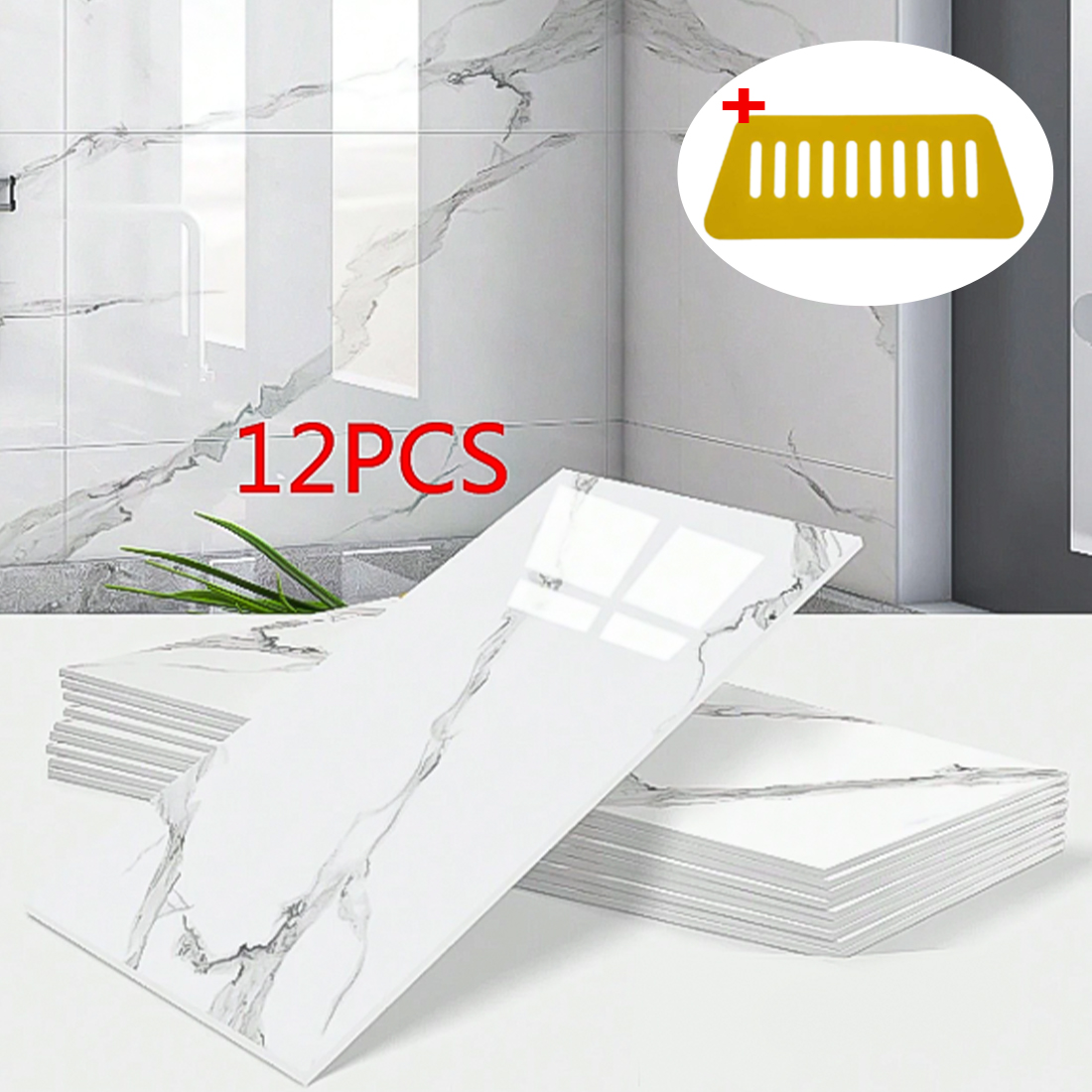 12 Pcs Ceramic Tile Wall Stickers Stick On Kitchen Bathroom Home Decor — image 7