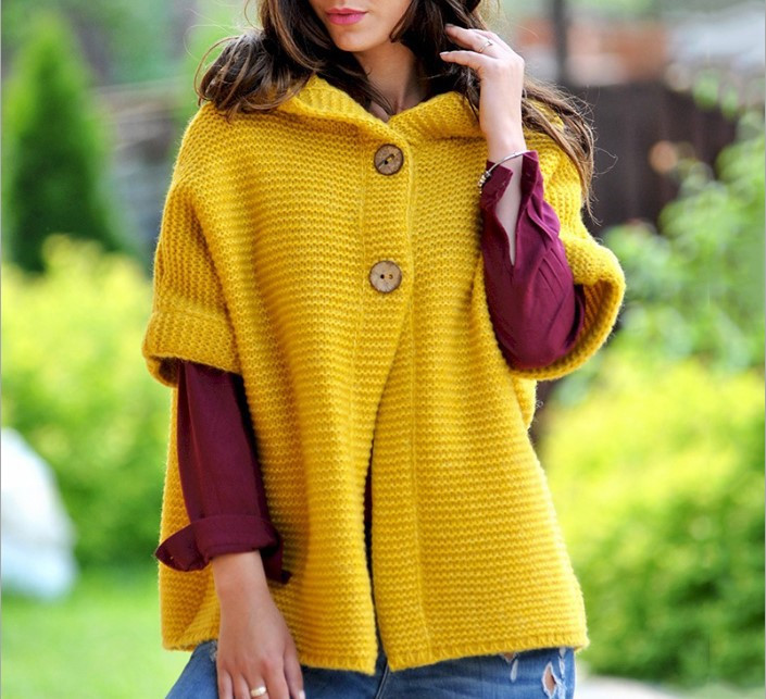 Title 7, Sweater ladies fall/winter loose knit hooded sw...