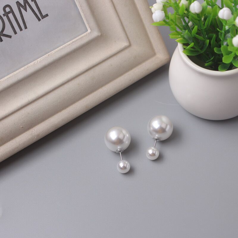 Stylish Pearl Earrings In Large And Small Pairs