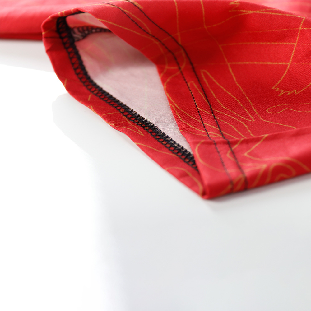 Fox 3D Digital Printing Loose Short-sleeved Shirt Men