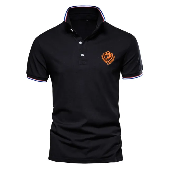 Men's Casual POLO Shirts Men's Slim Short sleeved T shirts Black - Shop at LoveMi
