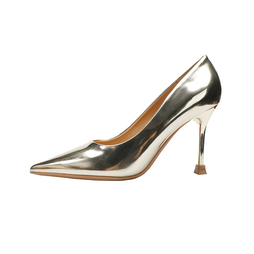 Fashion Pointed Shallow Mouth Sexy Thin High Heels Gold - Shop at LoveMi