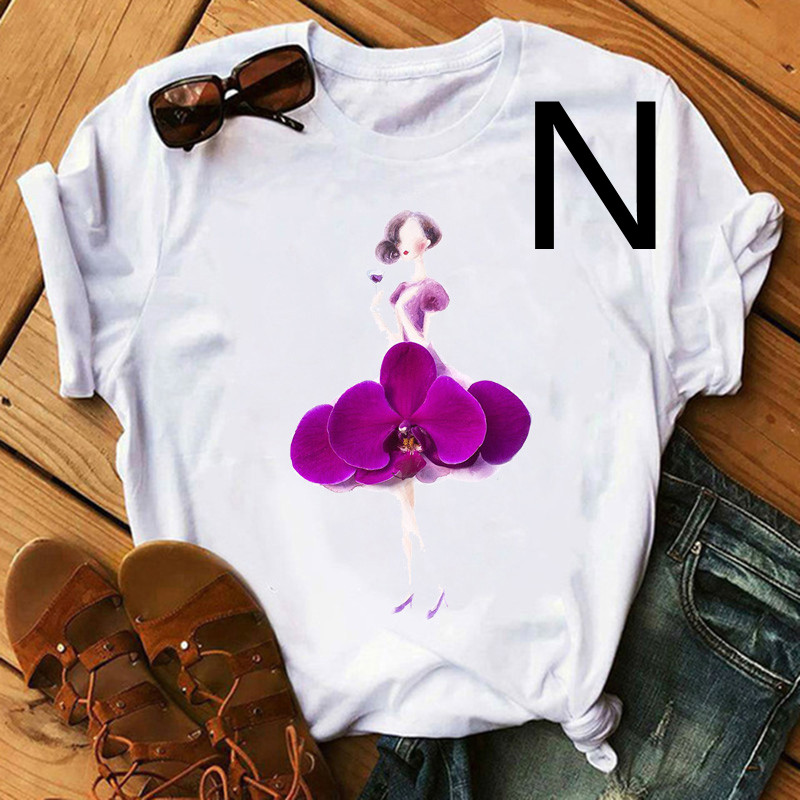 Personalized Ballet Flower Skirt Girl Print Ladies Short Sleeve