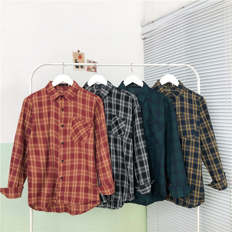 Men's New Style Hanging Shot American Flannel Plaid Shirt Jacket Shirt