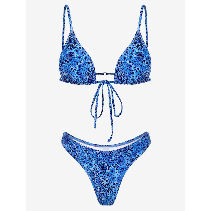 Bikini Ladies Split Swimsuit Digital Printing - D-L