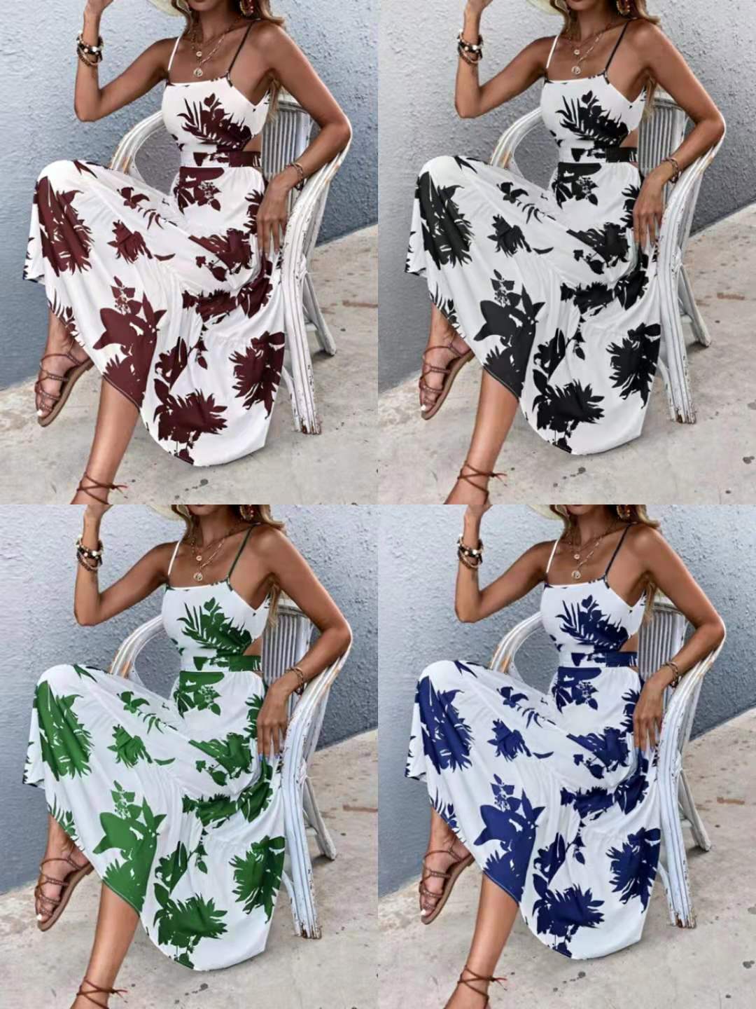 Mid-length Dress With Back Straps