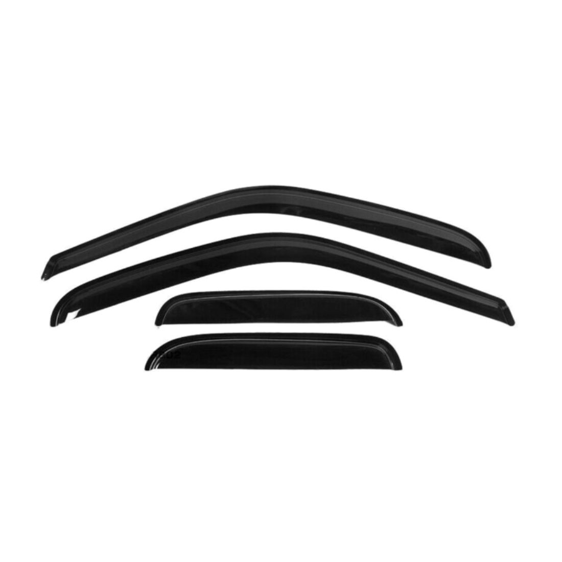 Close-up of Mankee low-profile window visor on 2003 Toyota Tundra Extended Cab door frame