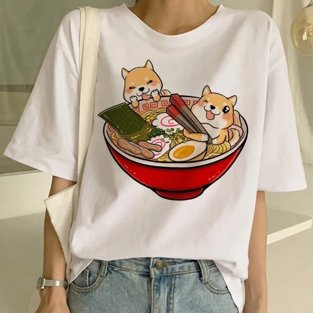 Women's Fashion Shiba Inu Dog Round Neck T shirt 2403Style - Shop at LoveMi