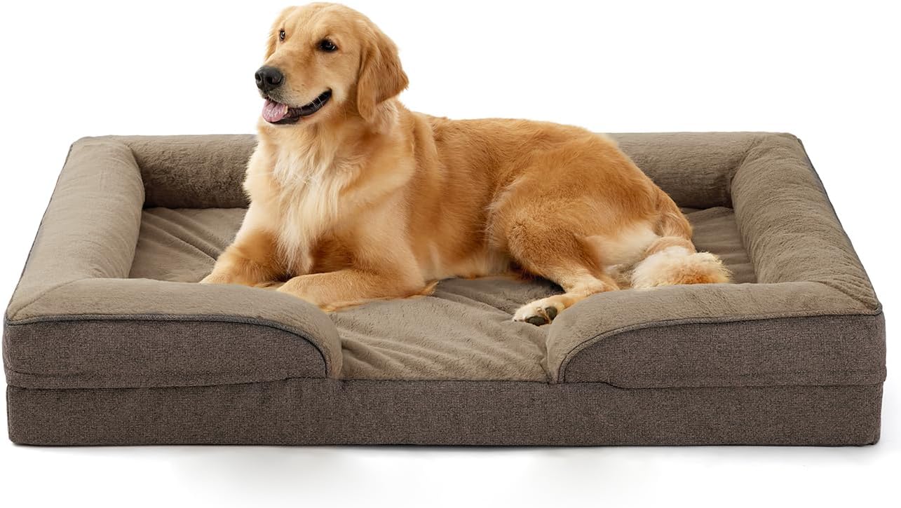 Large Dog Orthopedic Dog Sofa Supportive Foam Pet Mattress Washable And Removable Cover Egg Cell Foam Waterproof Lining Multiple Colors And Sizes Available