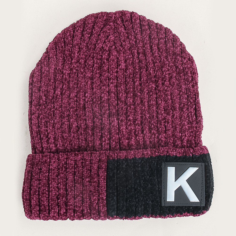 Korean Men's Outdoor Vintage Letter K Knitted Fashion Warm Hat