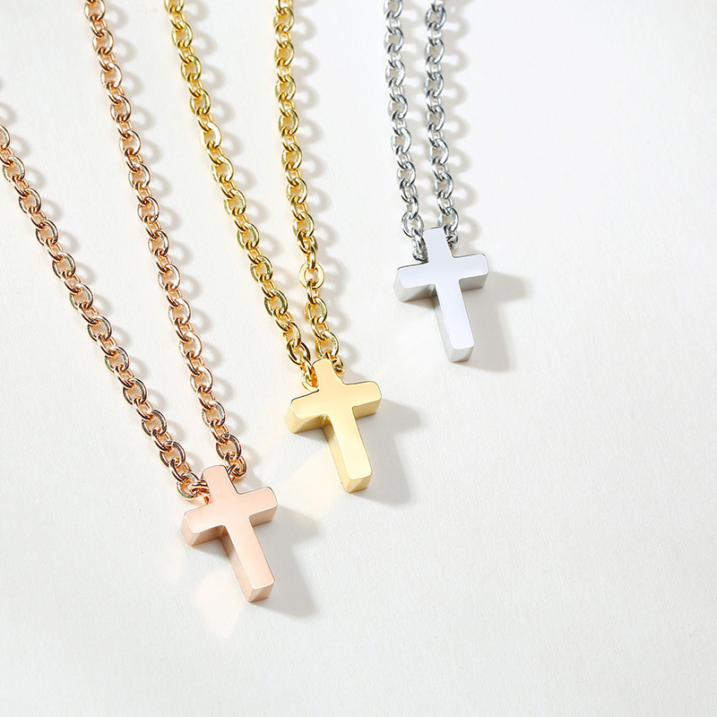 Title 4, Simple And Compact Cross Necklace Discreet eleg...