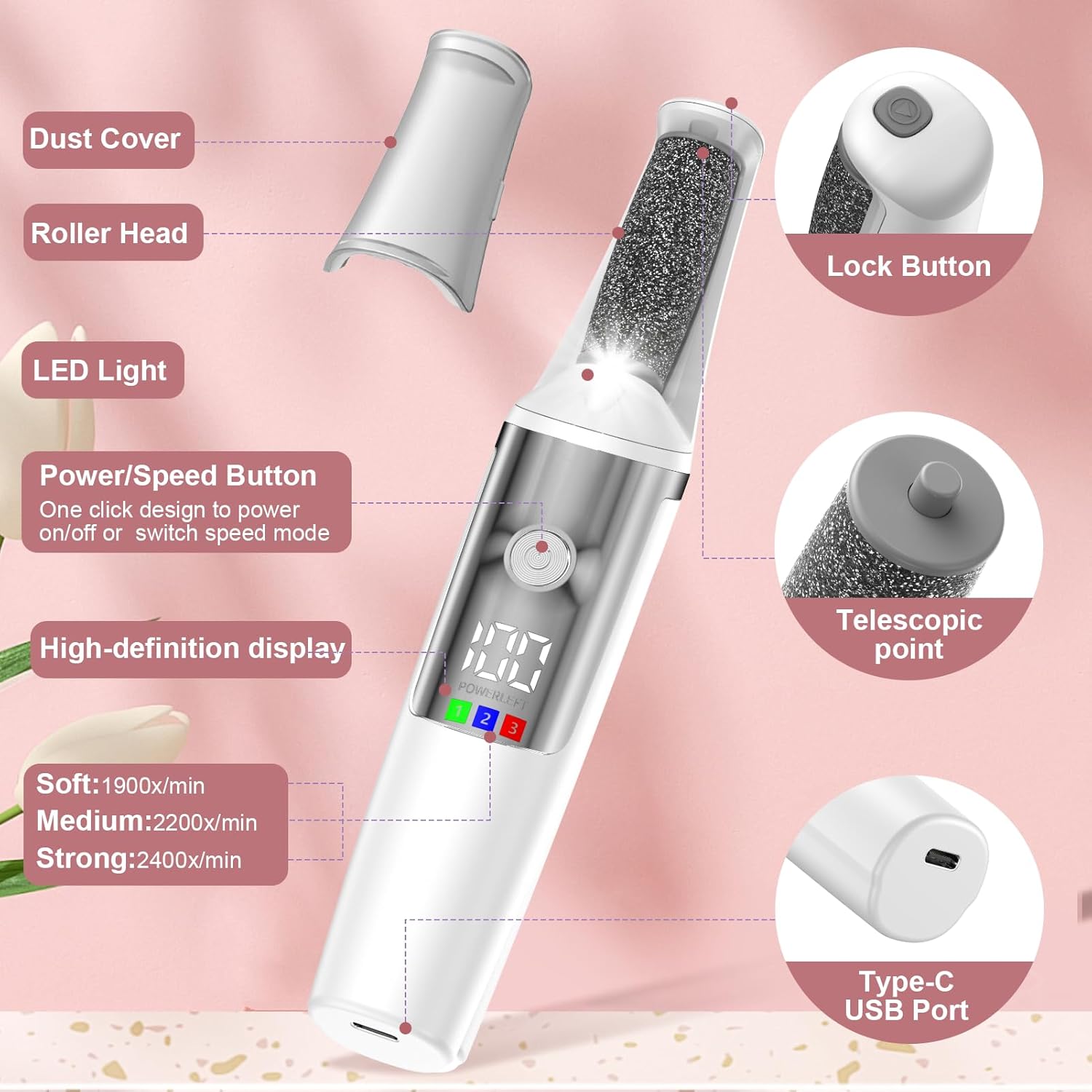 Electric Foot Grinder, Automatic Rubbing, Calluses Removal, And Repair — image 2