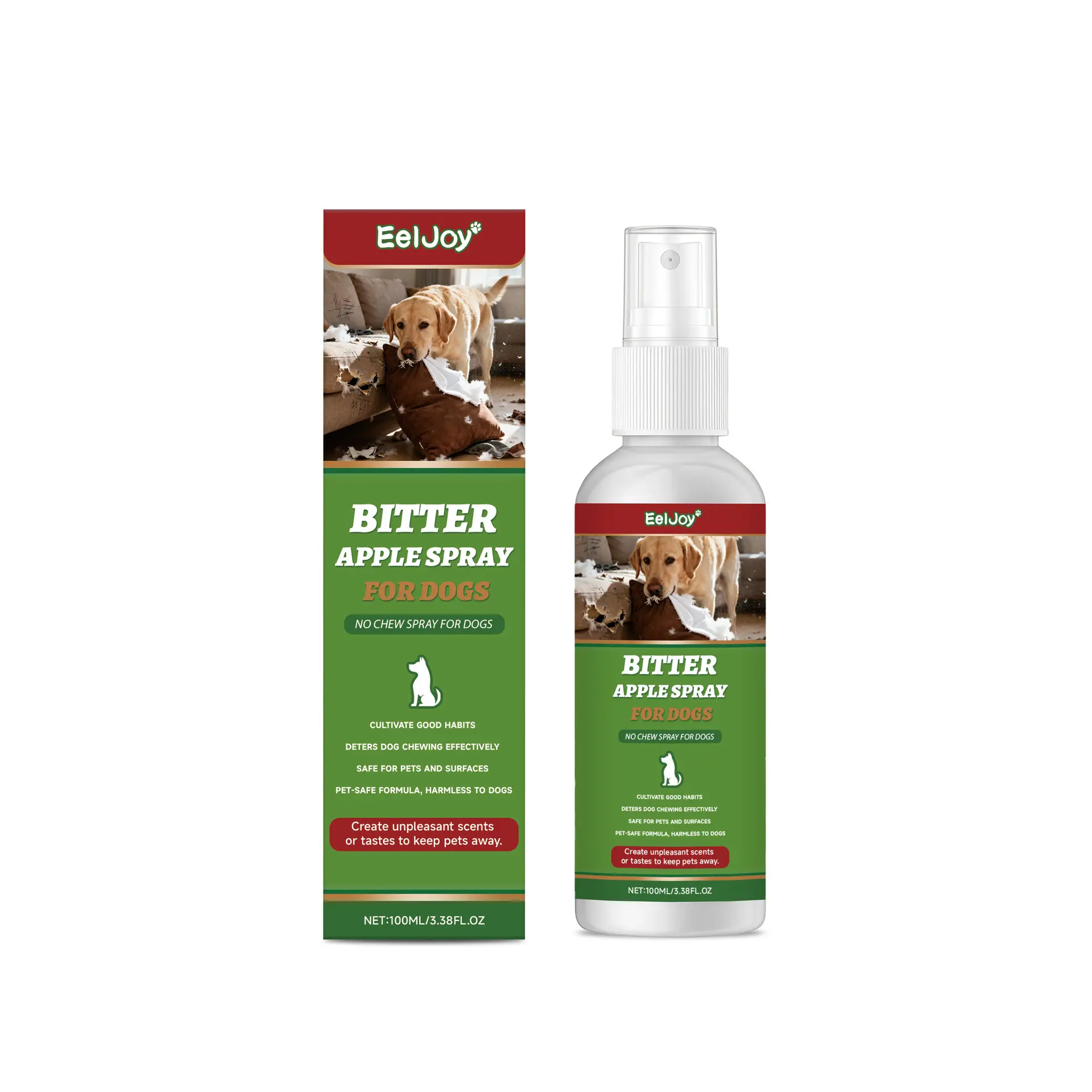 EELJOY Pet Anti-Chewing Spray, Dog Training Bitter
