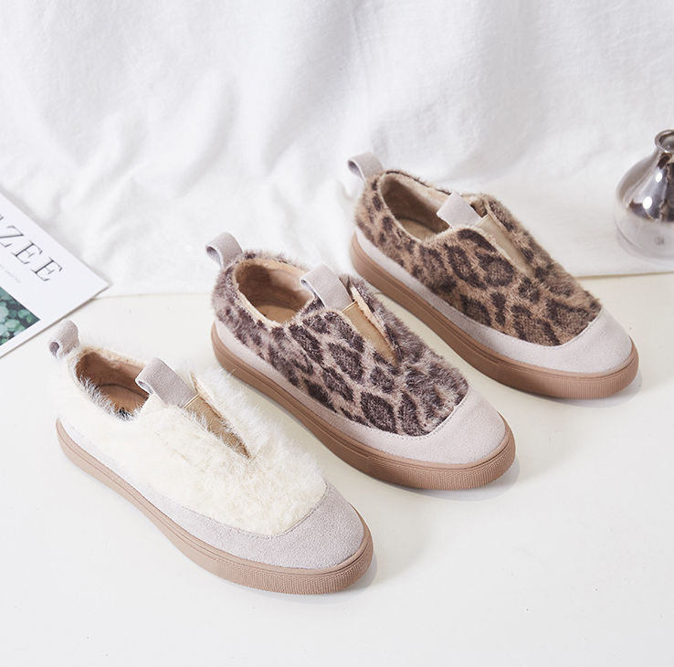 Thick-soled Personality Bread Retro Low-cut Plus Fleece Shoes Wome