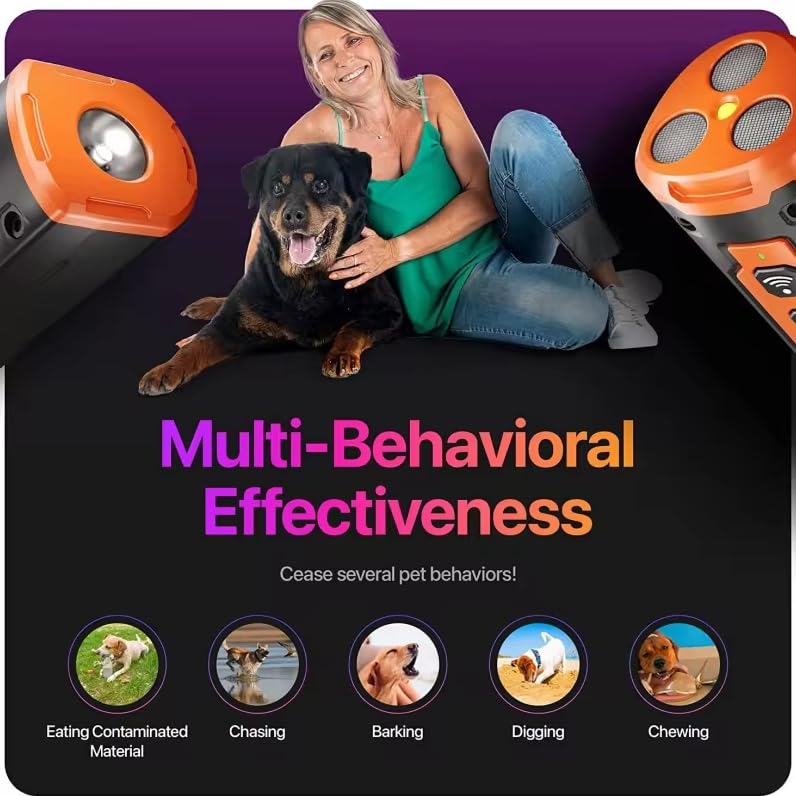 Dog Bark Deterrent Device Stops Bad Behavior, Professional Dog Training Tool, Anti Bark Device For Dogs,   Emitters 50ft Range For Dog Training,  To Bark Collar,Dog Training Collar
