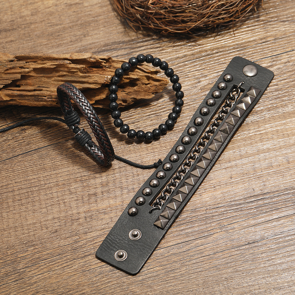 Vintage Braided Cowhide Suit Bracelet Trend