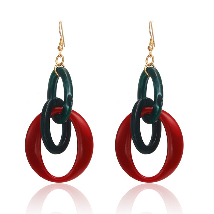 Title 8, Geometric Acrylic Hepburn Wind Color Bump Earrings