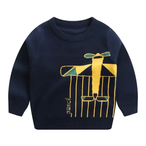 Children's Autumn and Winter New Double-layer Cotton Sweater