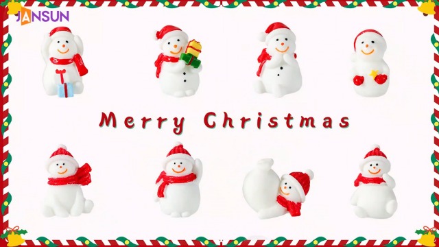 32Pcs Christmas Mini Resin Snowman, 8 Styles Christmas Resin Figurines With Hat Xmas Miniature Snowman For Festival DIY Village Garden Decoration 5