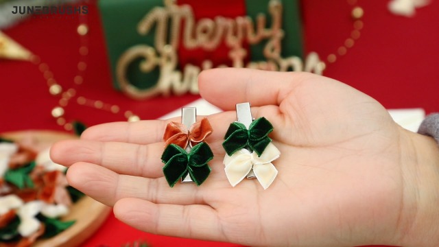 180Pcs Christmas Mini Bows, Velvet Small Bow Xmas Green Beige Khaki Tiny Bows For DIY Crafts Gift Wrapping Hair Accessories Christmas Tree Decorations 5
