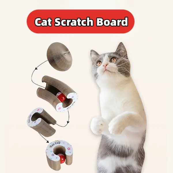 Magic Organ Foldable Cat Scratch Board Toy with Bell