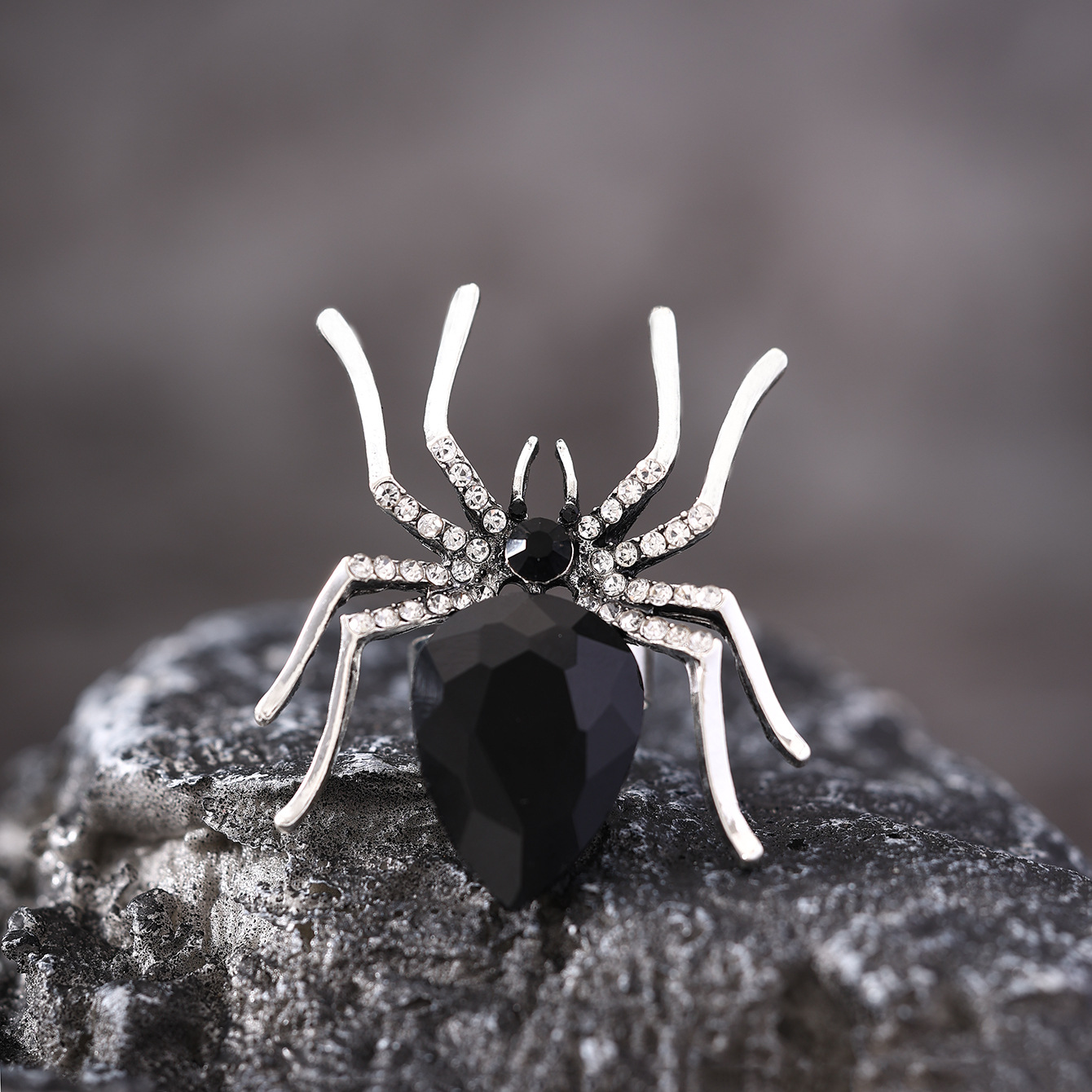 Anillo araña de Halloween con insertos de diamantes de imitación última moda anillos abiertos para mujer - Imagen 9 de 10
