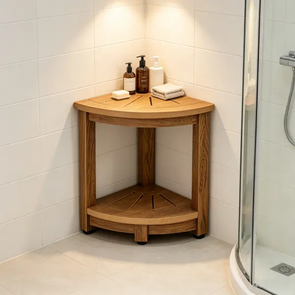 Corner Shower Bench 16.5inch Height 12.8inch Radius